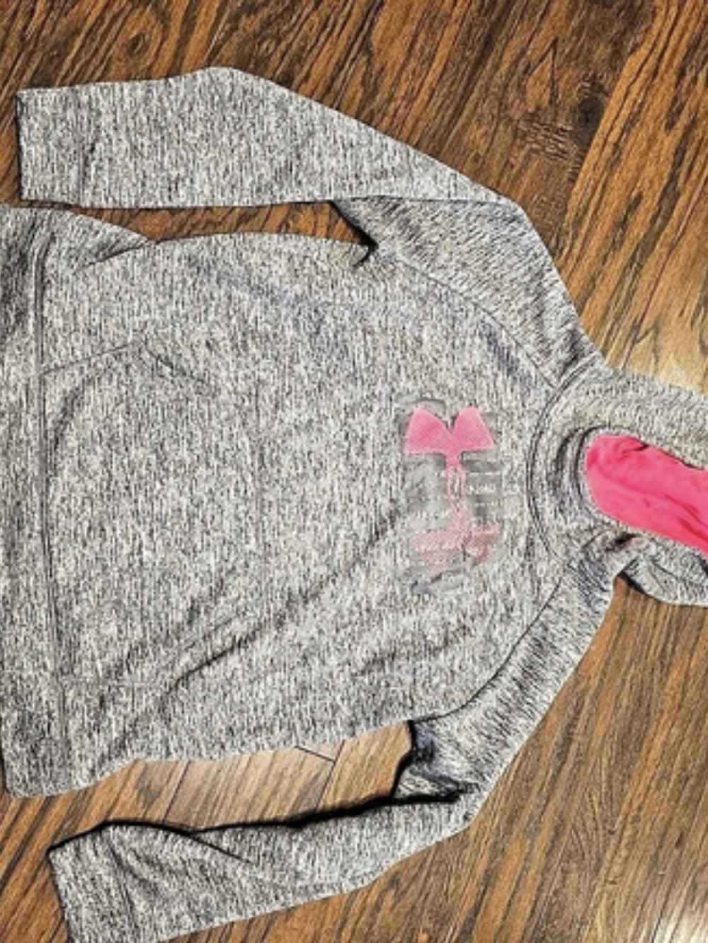 Under Armour Youth Gray Pink Athletic Hoodie Size XL